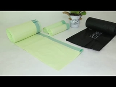 Zielone biodegradowalne worki na sznurki nie toksyczne z logo